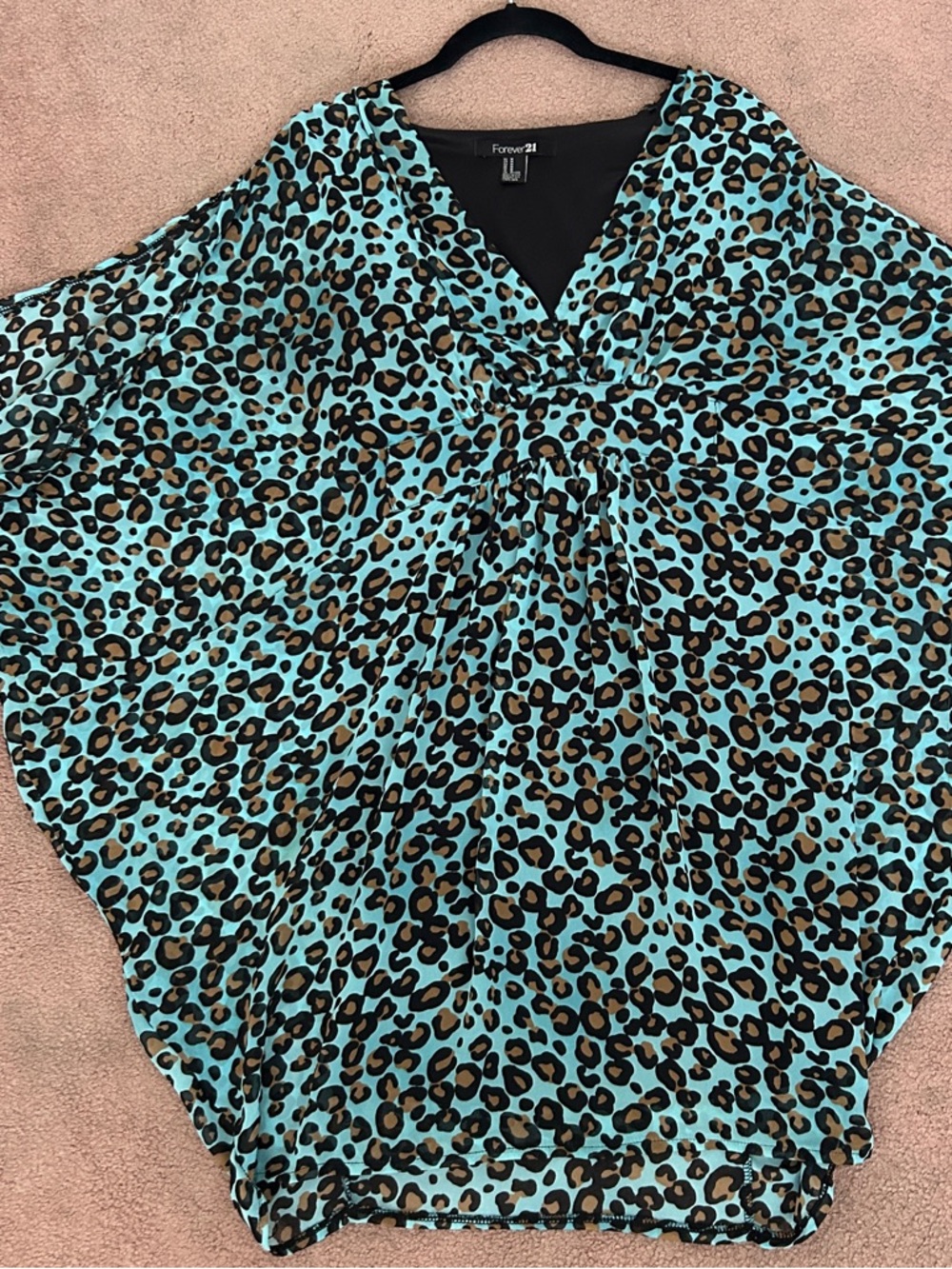 Forever 21 Leopard Print Chiffon Blouson Mini Dress - Picture 12 of 15
